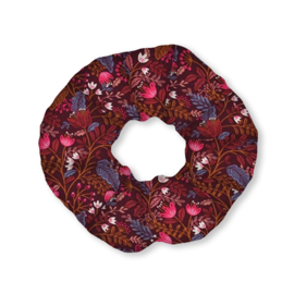 Scrunchie - Bordeaux bloemen