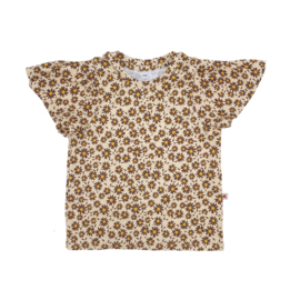 Set - bruine bloemen - rib