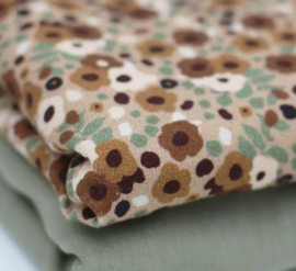 Flared broek - Bruine & beige bloemetjes