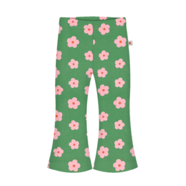 Flared - groen met roze bloemen