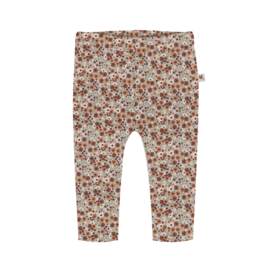 Baby legging - bruine & beige bloemetjes