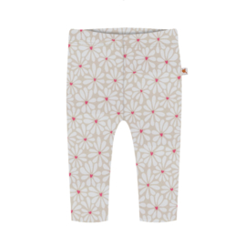 Baby legging - beige met bloemen - rib