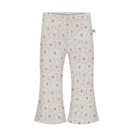 Flared - beige met bloemen - rib