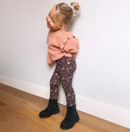 Baby legging - Bruin en roze bloemen