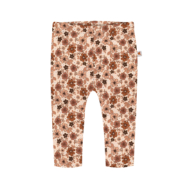 Baby legging - beige met bruine bloemen