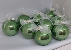 Kerstbal - glanzend groen - 6cm