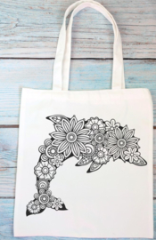 Totebag - Mandala dolfijn