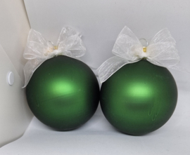 Kerstbal - mat groen - 8cm