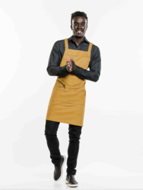 BIB APRON CROSS YELLOW VELVET W70 - L85 Chaud Devant 59799