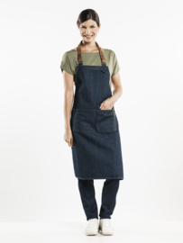 BIB APRON FORENE BLUE DENIM W70-L90 Chaud Devant 63499