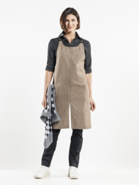 BIB APRON FORENE CROSS MUD DENIM W75-L90 Chaud Devant 65299