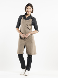 BIB APRON FORENE CROSS MUD DENIM W75-L90 Chaud Devant 65299