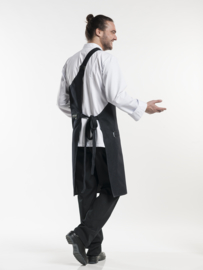 BIB APRON BUTCHER BLACK DENIM W90 - L100 Chaud Devant 68299