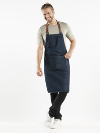 BIB APRON FORENE BLUE DENIM W70-L90 Chaud Devant 63499