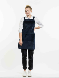 BIB APRON CROSS BLUE VELVET W70 - L85 Chaud Devant 59599