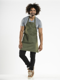 BIB APRON BASE GREEN DENIM W70 - L75 Chaud Devant 50999