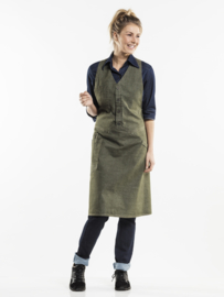 BIB APRON BISTRO GREEN DENIM W100 - L85 Chaud Devant 63899