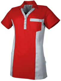 Dana Dames zorgpolo Teamcare by De Berkel 1074000_668L_v rood/grijs