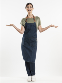 BIB APRON FORENE BLUE DENIM W70-L90 Chaud Devant 63499