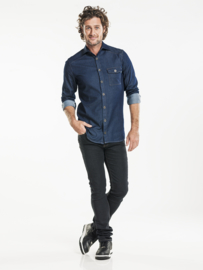 SHIRT MEN BLUE DENIM STRETCH 620 Chaud Devant