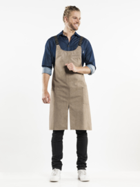 BIB APRON FORENE CROSS MUD DENIM W75-L90 Chaud Devant 65299