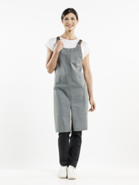 BIB APRON FORENE CROSS GREY DENIM W75-L90 Chaud Devant 63399