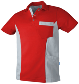 Dieter Unisex zorgpolo Teamcare by De Berkel 1076000_668_v rood/grijs