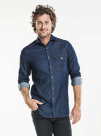 SHIRT MEN BLUE DENIM STRETCH 620 Chaud Devant