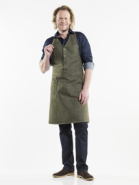 BIB APRON BISTRO GREEN DENIM W100 - L85 Chaud Devant 63899