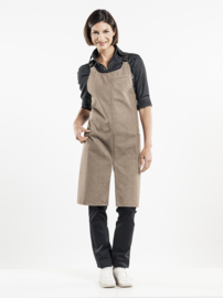 BIB APRON FORENE CROSS MUD DENIM W75-L90 Chaud Devant 65299