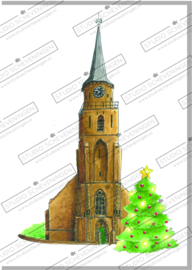 De oude kerk | Dubbele kerstkaart - Studio Scheveningen