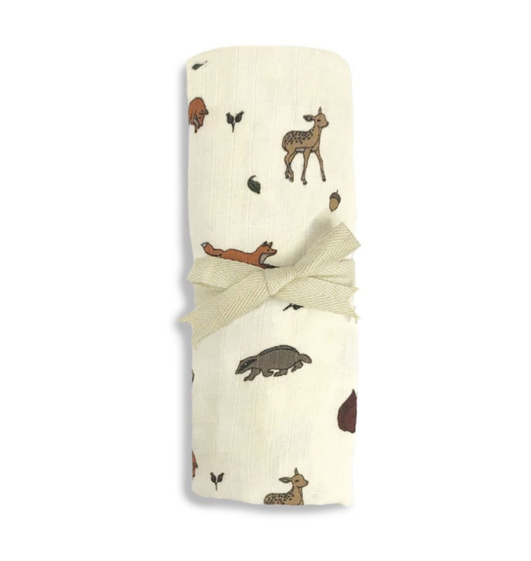Muslin changing pad cover | woodland
