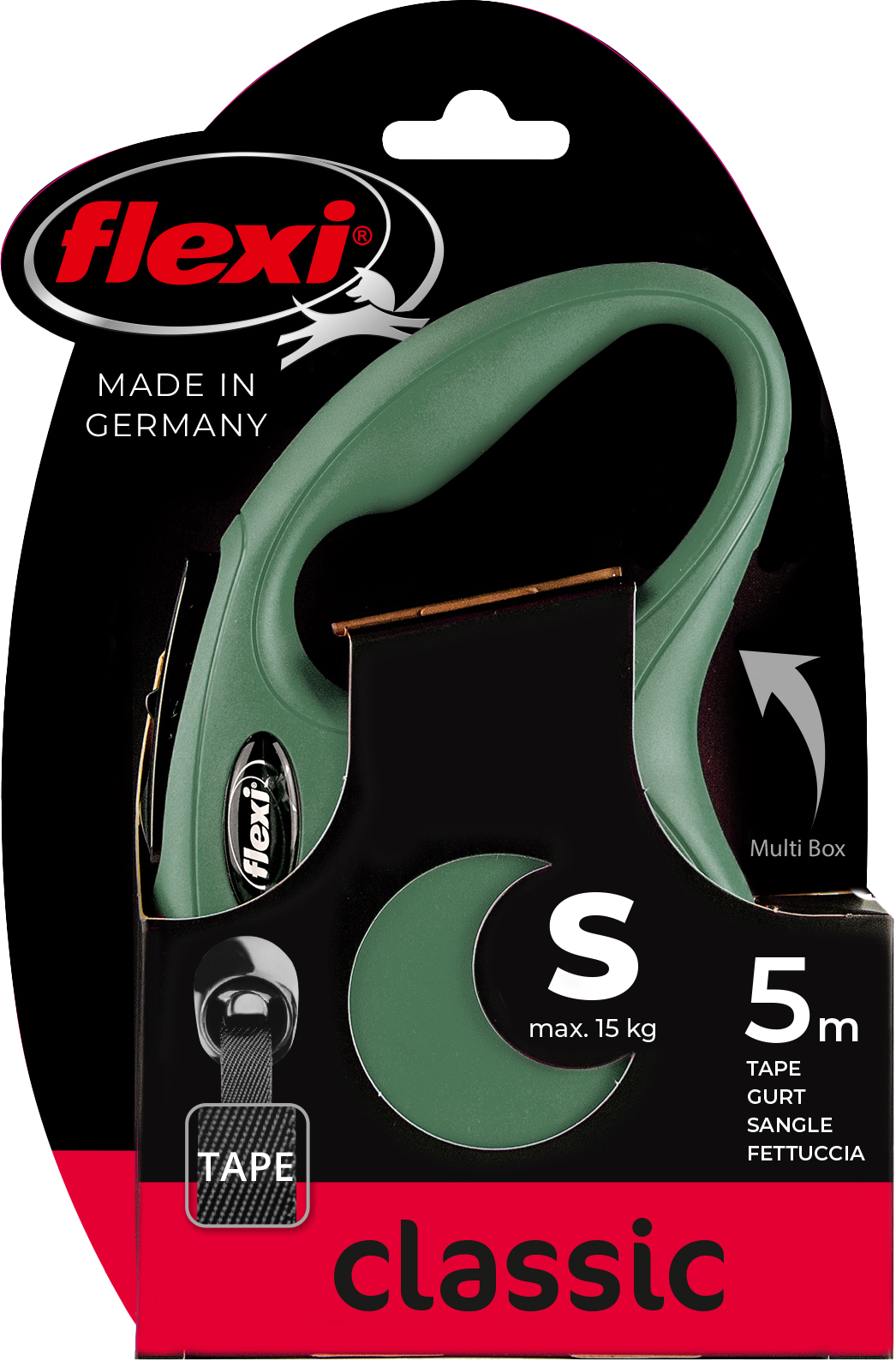 Flexi Rollijn Classic Tape Olijf Groen S