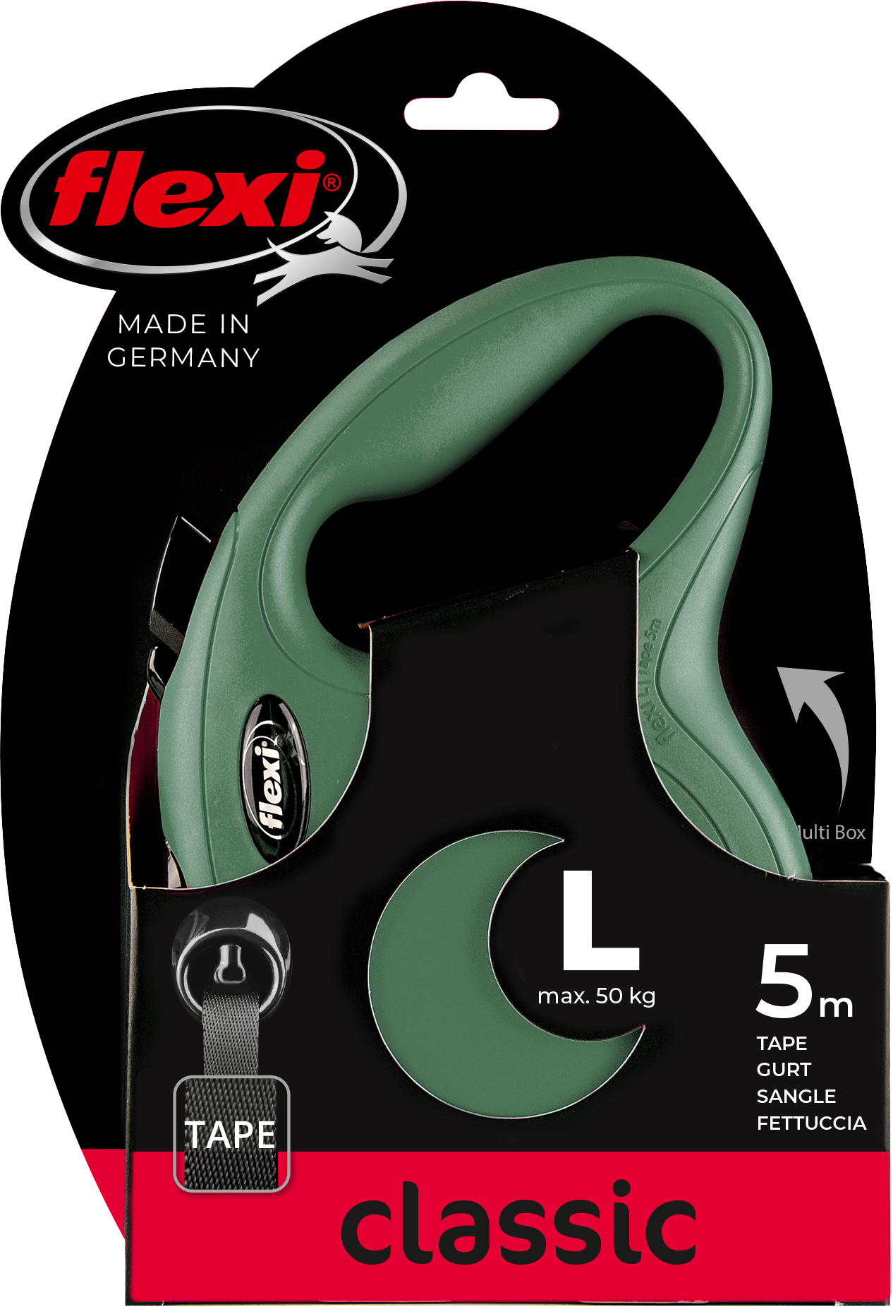 Flexi Rollijn Classic Tape Olijf Groen L