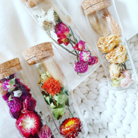 Droogbloemen buisje - Vier varianten