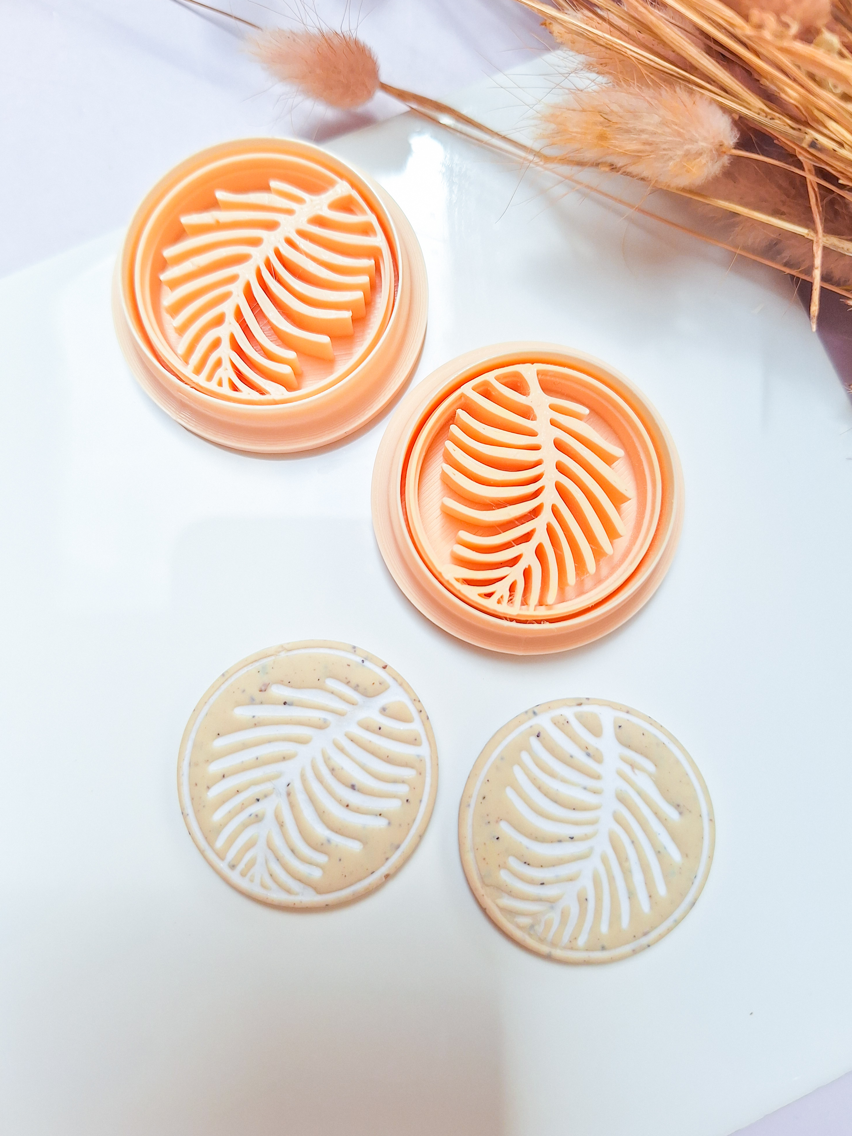 Clay cutter - Leaf imprint gespiegelde set