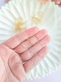 Oorbellen hoops - goudkleurig - 15mm