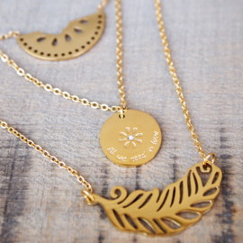 Goudkleurige ketting - Feather - Lolilota