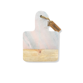 Snijplank - Mango hout, marble pink