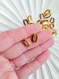 Oorbelstekers - Oval donut - goudkleurig