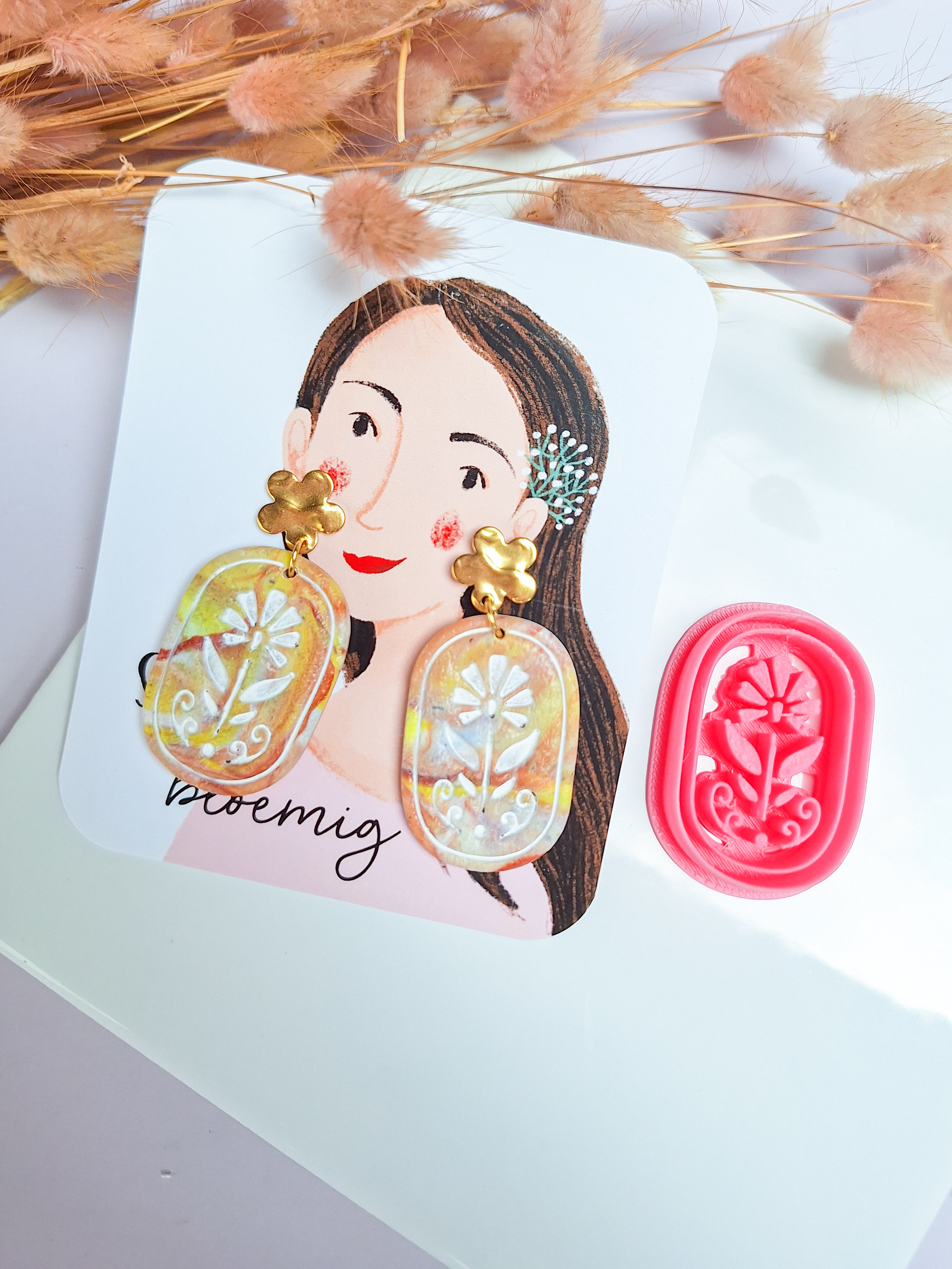 Clay cutter - Tamara floral stamp