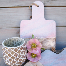 Snijplank - Mango hout, marble pink