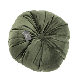 Kussen Velvet Mosgroen - 40cm rond