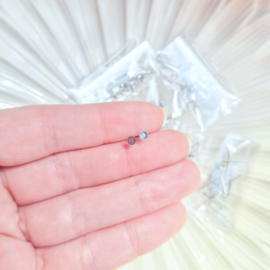 Oorbelstekers zilverkleurig - 3mm - per 10 paar