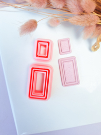 Clay cutter - Geometric long square set