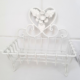 Zeepbakje - Clayre & Eef - Wit brocante