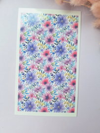 Water transfer - Paarse bloemen