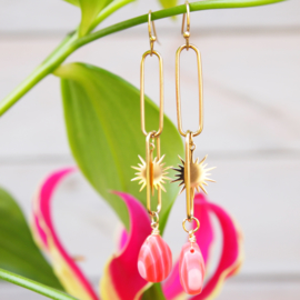 Goudkleurige oorhangers - Coral star