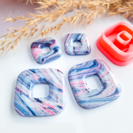 Clay cutter - Vierkante donut afgerond