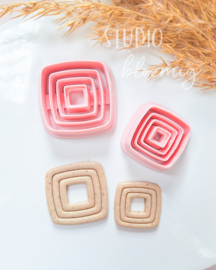 Clay cutter - Lined square donut smooth